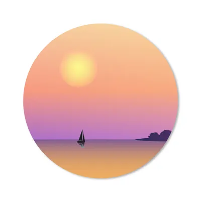 Produktbild von MuchoWow® Mauspad Mousepad Segelboot - Meer - Nacht - Pastell 30x30 cm - Mousepads - Maus Mat - Pad - Mausunterlage - Tischunterlage - Schreibtischmatten