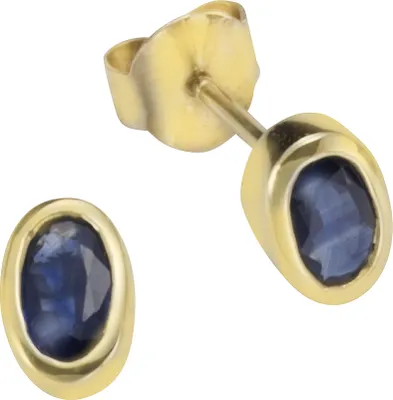 Produktbild von V Ohrstecker 375/- Gold 0,7cm gelb Saphir blau 283320054-8
