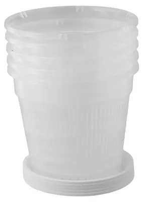 Image de Pot pour orchidée, en plastique ABS transparent, avec soucoupe, lot de 5