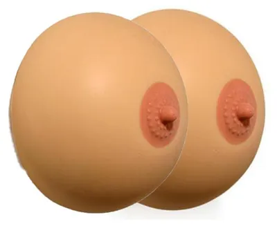 Produktbild von 2x XXL Anti Stressball in Busenform mit Nippel Entspannung Knetbusen JGA Party