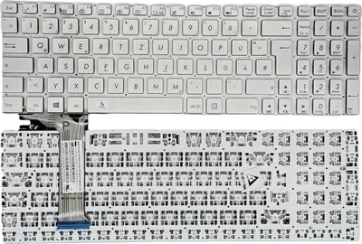 Produktbild von DE Silber Tastatur Keyboard Ohne Rahmen mit Beleuchtung kompatibel für ASUS N751JK, N751JX