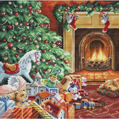 Image de Letistitch Kruissteekset "Gezellig Kerstfeest" telpatroon, 27x27cm