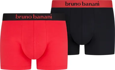 Produktbild von Bruno Banani Herren Unterhose Short Flowing 2er Pack Rubinrot Schwarz