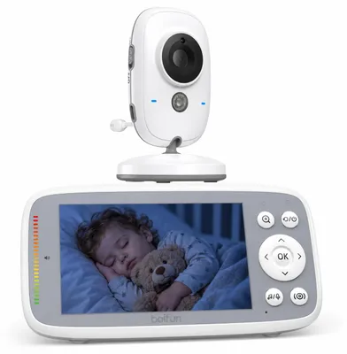 Zdjęcie produktu dla Monitory niemowląt z kamerą, 4-calowy cyfrowy ekran IPS, funkcja VOX, tryb nocnej obserwacji, monitorowanie temperatury, funkcja interkomu, bezprzewodowy system monitoringu wideo