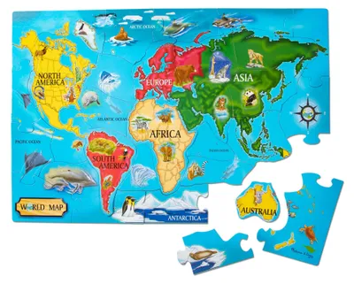Produktbild von Melissa & Doug Weltkartenbodenpuzzle -e