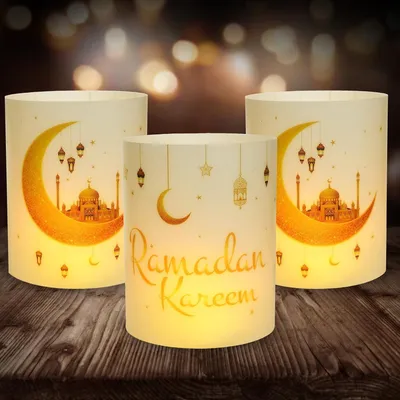 Produktbild von Tischdeko Ramadan kareem moubarak , Seutgjie Ramadan Deko Islam Zuckerfest Bayram Ramadan Dekoration für Teelichter oder Kerzen