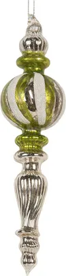 Image de Clayre & Eef Pendentif de Noël Ø 5x18 cm Verre argenté