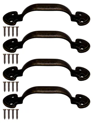 Produktbild von 4 Antike Möbelgriffe, Schubladen- und Truhengriffe im Vintage-Bronze-Design, 115x24mm