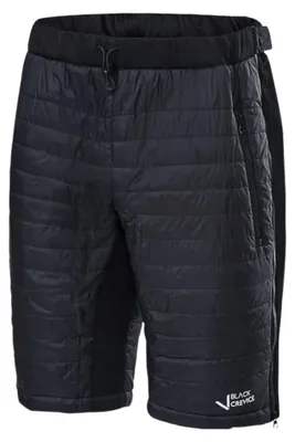 Zdjęcie produktu dla BLACK CREVICE - Męskie ocieplane spodnie/spodenki termiczne/krótkie spodnie wierzchnie | Kolor: Czarny | Rozmiar: 3XL