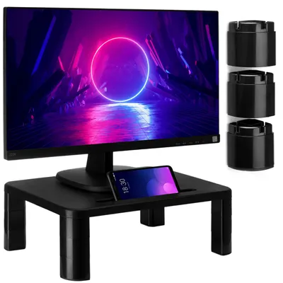 Produktbild von 3-stufiger Laptop-Monitorständer, schwarz