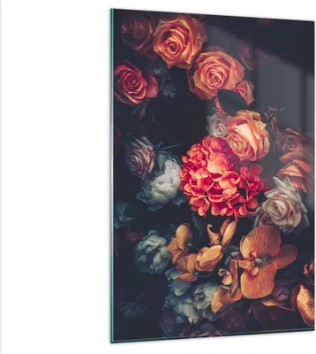 Produktbild von Bilder auf glas - Einteilig - Blumenstrauß Blumen Rosen - 80x120cm - Glasbilder - Wandbilder - Bilder - Wanddekoration aus Glas - Glas Bilder - Wandbild auf Glas - GPA80x120-5002