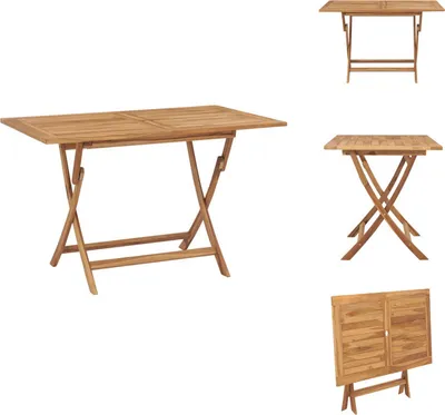 Zdjęcie produktu dla vidaXL Składany stół ogrodowy 120x70x75 cm z litego drewna tekowego - Stoły ogrodowe