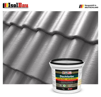 Produktbild von Isolbau Dachfarbe Betongrau 7 kg Sockelfarbe Fassadenfarbe Dachbeschichtung RAL Farbe