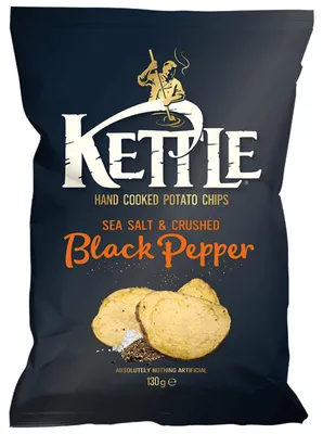 Produktbild von Kettle Chips Sea Salt & Crushed Black Pepper 130g
