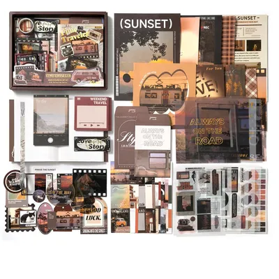 Produktbild von Simno A6-Bullet-Journal-Set, 195 Teile, 12 Zubehörarten – Zeitreisender
