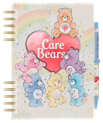 Produktbild von CYP BRANDS Care Bears Notizbuch, Notizbuch, A5, mit Aufklebern, Kugelschreiber, Liebesbär, mehrfarbig, offizielles Produkt
