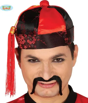 Produktbild von Asiatischer Karnevals Kopfschmuck Festlicher Hut Rot Schwarz Tradition Kultur Fasching Zubehor Traditionell Dekor Orientalischer Stil Hommage Chinas, Farbe: Schwarz
