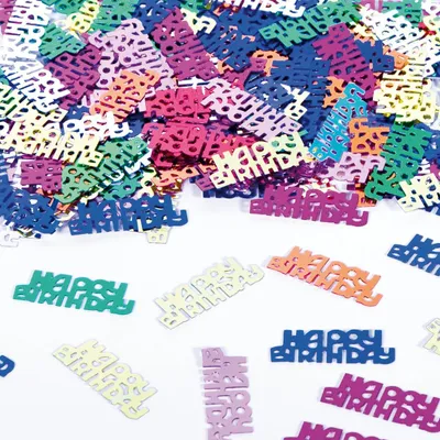 Produktbild von Folienkonfetti Happy Birthday bunt