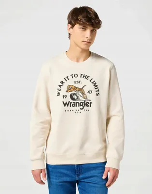 Produktbild von Wrangler | Herren-Sweatshirt mit Rundhalsausschnitt, Weiß, Baumwolle, Größe M