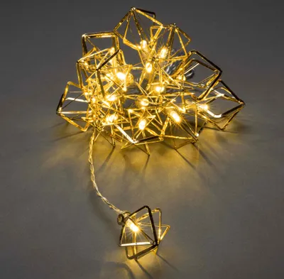 Produktbild von Konstsmide LED Dekolichterkette, goldfarbene Metallkegel