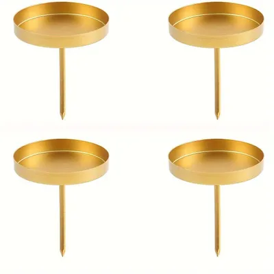 Kerzenhalter Gold, 4 Stück, für Kerzen bis Ø 8 cm