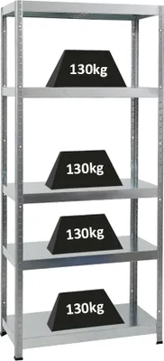 Produktbild von Schwerlastregal Steel Eagle  | HxBxT 180x80x40 cm |  Fachlast 130kg | Verzinkt
