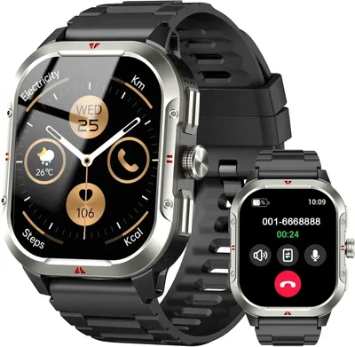 Produktbild von Jugeman Smartwatch Herren GPS, 2.06" HD Militär Smart Watch | Uhr mit Telefonfunktion, IP68 Wasserdicht Sportuhr, 110+ Sportmodi, Fitnessuhr mit Herzfrequenz Schlafmonitor Schrittzähler