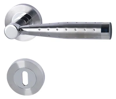 Produktbild von Rosettengarnitur für Zimmertüren mit Buntbartlochung, Schraubrosette Ø52mm