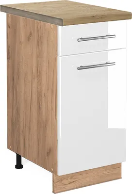 Immagine prodotto di Mobiletto base per cucina Vicco Fame-Line Bianco lucido 40 cm , PL Rovere, Model 46861