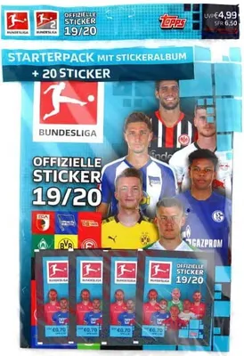 Obrázek produktu pro Sběratelské samolepky Topps Bundesliga 2019/20 - 1 album včetně 4 sáčků
