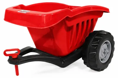 Produktbild von Anhänger für Kindertraktor rot mit Kippfunktion 35 kg belastbar ab 3 Jahre