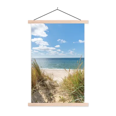 Produktbild von MuchoWow® Textilposter Düne - Gras - Meer - Strand 60x90 cm mit holzfarbenen Rahmen - Textil