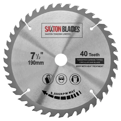 Image de Scie circulaire TCT, diamètre 190 mm, alésage 20 mm, 40 dents