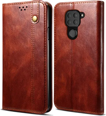 Produktbild von Redmi Note 9 Hülle, LaimTop Leder Flip Brieftasche Schutzhülle für Xiaomi Redmi Note 9 Rot