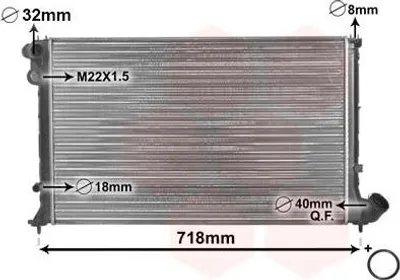 Produktbild von VAN WEZEL 09002107 Kühler Wasserkühler Motorkühler passend für PEUGEOT 406 (8B) 406 Coupe (8C) 406 Break (8E/F)