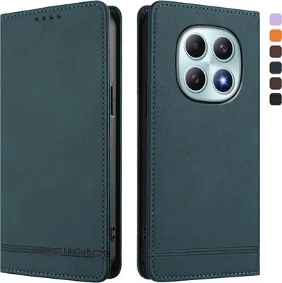 Obrázek produktu pro Pouzdro pro Xiaomi Redmi Note 15, retroPolyuretankožené flip pouzdro s stojánkem a přihrádkami na karty Zelený