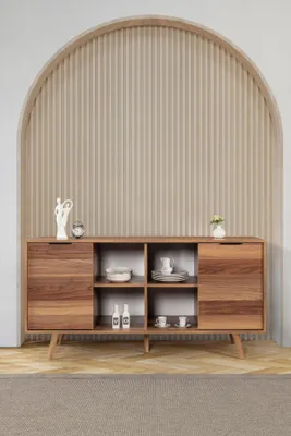 Produktbild von Skye Decor, Hochwertiger Konsolentisch (3-teilig) aus Walnuss, 100% Melamin, 160 cm