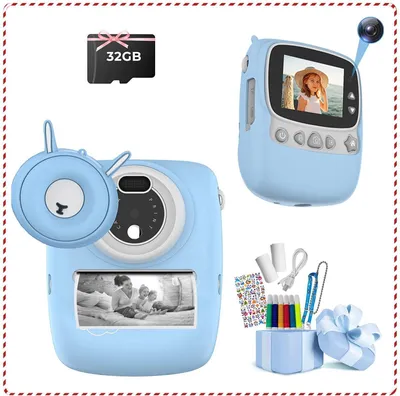 Produktbild von LINGDA Kinderkamera Sofortbildkamera Digital Kamera blau