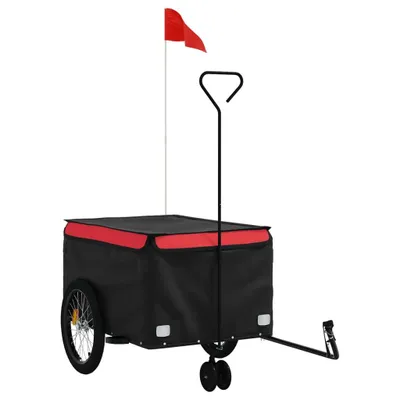 Produktbild von vidaXL Fahrradanhänger Schwarz und Rot 45 kg Eisen