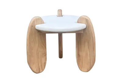 Produktbild von SIT Möbel Beistelltisch Ø 50 cm | runde Tischplatte | Akazie natur/weiß | B 50 x T 50 x H 50 cm | 14979-10 | Serie HOLVIK