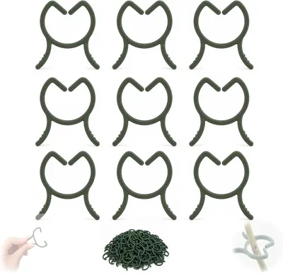 Produktbild von 100 Stück Pflanzenclips, Pflanzenklammern für Kletterpflanzen, Tomatenclips, Pflanzen Clips, Tomaten Befestigung Clips, Pflanzenringe Blumenklammern Rankhilfe Klammern für Pflanzen