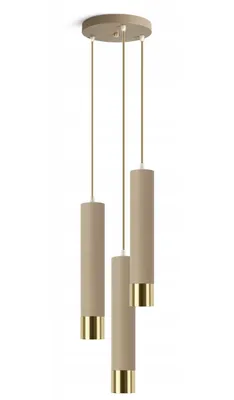 Produktbild von FKL DESIGN Home Deco Deckenlampe Deckenleuchte 3-flammig GU10 Metall Lampenshirm Lampe aus Serie N857 (Ecru, ER3)