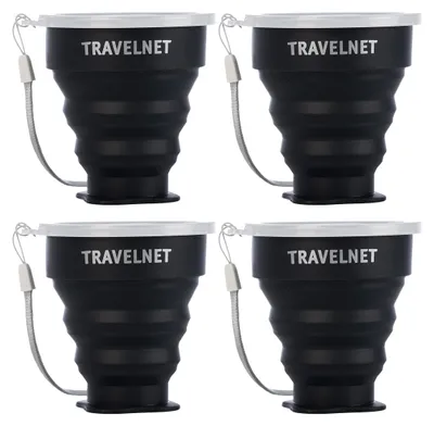 Productafbeelding van Travelnet Foldy Opvouwbare Siliconen Bekerset - Set van 4