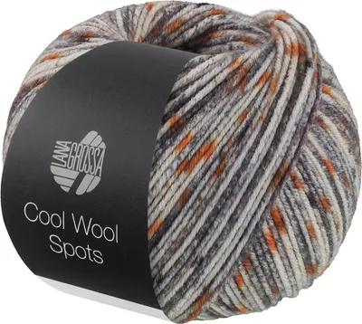 Produktbild von Lana Grossa - Cool Wool Spots 5012 dunkelgrau leinen orange graubraun