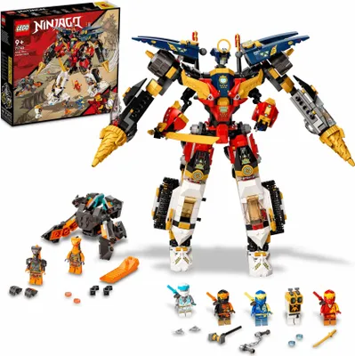 Produktbild von LEGO 71765 NINJAGO Ultrakombi-Ninja-Mech, 4-in-1-Spielzeug ab 9 Jahren mit Spielzeugauto, Jet und Panzer, Geschenkset mit Fahrzeugen und 7 Figuren