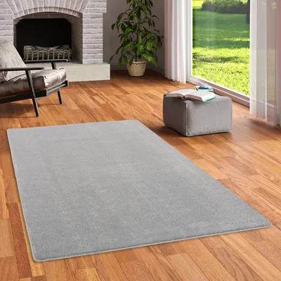 Produktbild von Hochflor Luxus Velours Teppich Touch Grau Meliert, Größe:400x500 cm