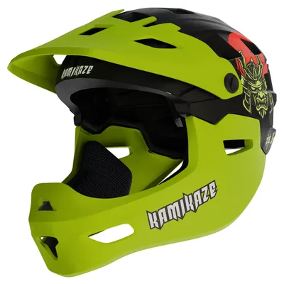 Productafbeelding van Kinbescherming Ronin Helmet Green S 2-in-1, met afneembare kinband, geschikt voor elektrische scooters, mountainbikes en offroad gebruik
