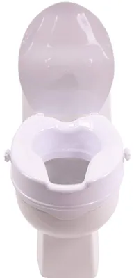 Image de Siège de toilette surélevé avec couvercle pour un confort optimal