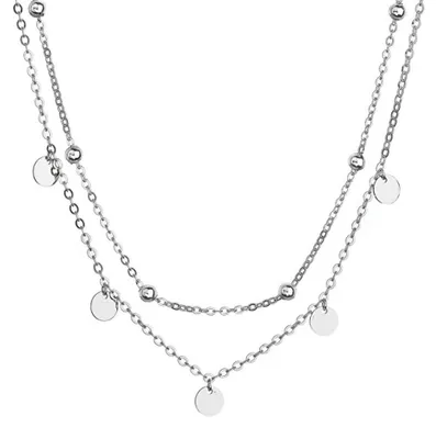 Image de Collier double en argent avec pendentifs 62007