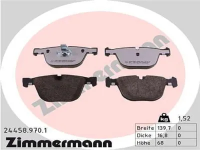 Produktbild von ZIMMERMANN Bremsbeläge Satz Hinten Bremsklötze für BMW X5 (E70) 24458.970.1